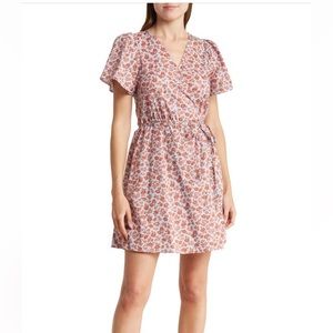 NWT Madewell Fiore Floral Short Sleeve Cotton Wrap Dress